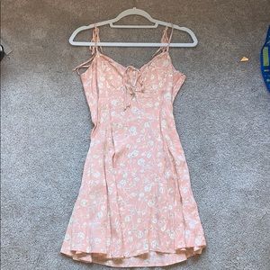Pink floral mini dress!